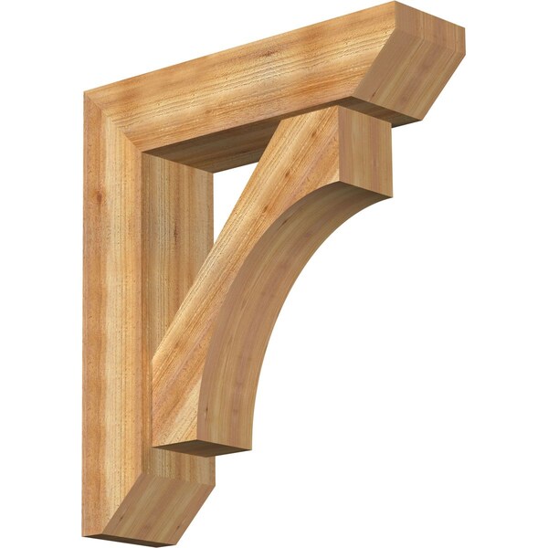 Ekena Millwork Westlake Slat Rough Sawn Bracket w/ Offset Brace, Western Red Cedar, 8"W x 30"D x 34"H BKT0806X30X34WTL06RWR - main